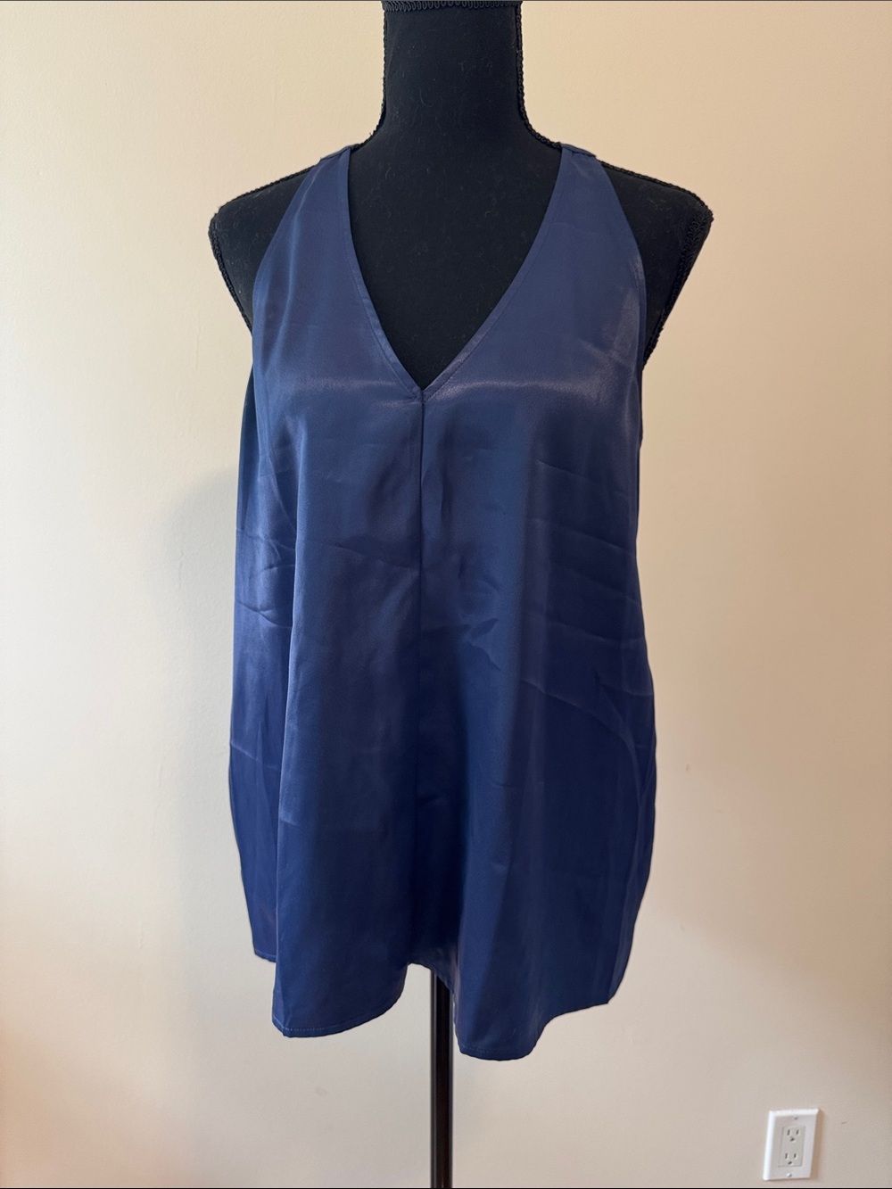 Silky Navy V-Neck Sleep Cami